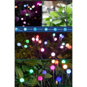 8 LED'Lİ GÜNEŞ ENERJİLİ BAHÇE ÇİTİ AYDINLATMA LAMBA (RENKLİ) - 3