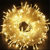 10m Boncuk Lamba Gün Işığı 8 Fonksiyon 100 Led Fişli Uzatma Kablolu Şeffaf kablo - 1