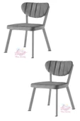 Esinti Metal Sandalye Renkli Ayak 2 Li Set Cafe,Restaurant,Mutfak,Salon,Yemek Odası Sandalyesi - 1