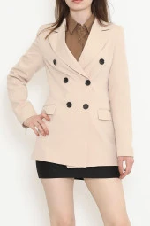 Düğmeli Blazer Ceket Bej - 354.1247. - 4