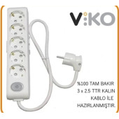 VİKO 5 Lİ UZATMA SEYYAR KABLO 5 METRE - 1