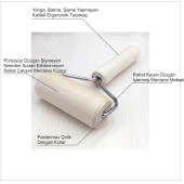 Tek Elle Kullanılan Kurabiye Mantı Şeker Oyun Süs Hamuru Hamur Pasta Kek Süsleme Merdanesi Merdane - 3