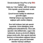 VİKO 4 LÜ 3X2.5 UZATMA SEYYAR KABLO 7 METRE thumbnail 3