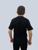 Erkek Basc Sıfır Yaka Basic Siyah Tişört - 4