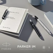 Parker IM Mat Metalik Dolma Kalem, M Uç - Siyah BT / - 6