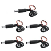 5 Adet - Arduino Uyumlu Jaklı 9V Pil Bağlantı Kablosu 9 Volt Pil Başlığı Jack Battery Connector - 1