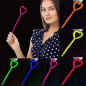 Karanlıkta Yanan Glow Stick Partisi Kalp Şekilli Asa Sopa 6 Renk 6 Adet - 1
