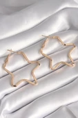 Pirinç Gold Renk Yıldız Model Kadın Küpe - TJ-BKP8708 - 1