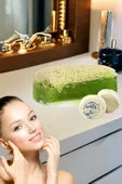 2'li Tüm Cilt Sıkılaştırıcı Gerdirme Yüz Yoga Yüz Bakım Peeling Lifli Sabun+Taş - 1
