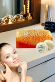 2'li Doğal Yüz Bakım Pırıltı Parlatıcı Peeling Sivilce Akne Leke Temizleme Kabak Lifli Ballı Set - 1