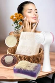 5'li Kabak Lifli Keçi Sütlü Lavanta Sabun Doğal Peeling Sıkılaştırma Canlandırıcı Tüm Yüz Bakım Seti - 3