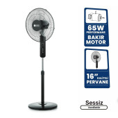 Zaman Ayarlı Sessiz Vantilatör 5 Kanatlı Pervane Serinletici Devrilmez Ayaklı 16'' 65W - 1