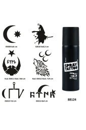 Milli Semboller Spray Tattoo Geçici Dövme Yapma Seti Dark Siyah - 1