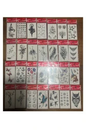 30 adet birden Minimal Yapıştırma Geçici Dövme Seti Seri4 thumbnail 1