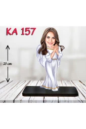 Özcan Tasarım Kişiye Özel Ahşap Biblo - Sağlıkçı Kadın Karikatür Biblo - Doktor Biblo 13 thumbnail 1