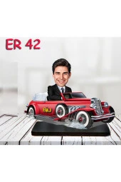 Özcan Tasarım Kişiye Özel Ahşap Biblo - Araba Kullanan Erkek Karikatür Biblo 9 thumbnail 1