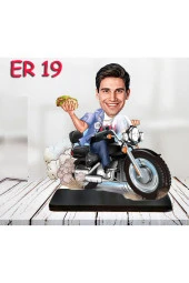 Özcan Tasarım Kişiye Özel Ahşap Biblo - Motor Kullanan Erkek Karikatür Biblo 4 thumbnail 1