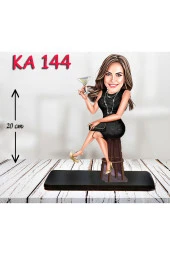 Özcan Tasarım Kişiye Özel Ahşap Biblo - Süslü Kadın Karikatür Biblo 22 thumbnail 1