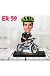 Özcan Tasarım Kişiye Özel Ahşap Biblo - Bisiklet Kullanan Erkek Karikatür Biblo 4 thumbnail 1