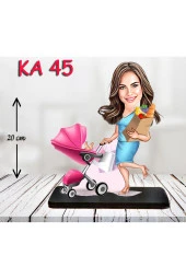 Özcan Tasarım Kişiye Özel Ahşap Biblo - Süslü Kadın Karikatür Biblo 9 thumbnail 1