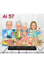 Özcan Tasarım Kişiye Özel Ahşap Biblo - Aile Karikatür Biblo - 4 Kişilik Aile Biblo 24 thumbnail 1