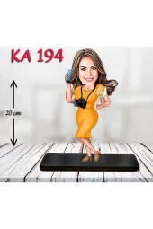 Özcan Tasarım Kişiye Özel Ahşap Biblo - Süslü Kadın Karikatür Biblo 29 thumbnail 1