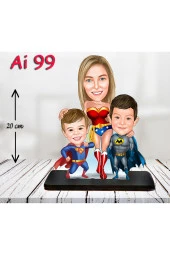 Özcan Tasarım Kişiye Özel Ahşap Biblo - Aile Karikatür Biblo - 3 Kişilik Aile Biblo 27 thumbnail 1