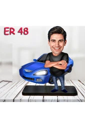 Özcan Tasarım Kişiye Özel Ahşap Biblo - Araba Kullanan Erkek Karikatür Biblo 15 thumbnail 1