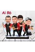 Özcan Tasarım Kişiye Özel Ahşap Biblo - Aile Karikatür Biblo - 4 Kişilik Aile Biblo 39 thumbnail 1