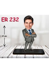 Özcan Tasarım Kişiye Özel Ahşap Biblo - Takım Elbiseli Erkek Karikatür Biblo 22 thumbnail 1