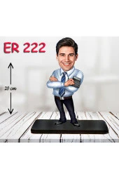 Özcan Tasarım Kişiye Özel Ahşap Biblo - Takım Elbiseli Erkek Karikatür Biblo 12 thumbnail 1