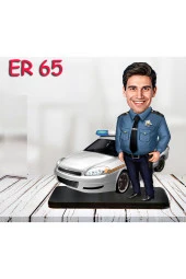 Özcan Tasarım Kişiye Özel Ahşap Biblo - Erkek Polis Karikatür Biblo 3 thumbnail 1