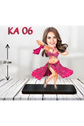 Özcan Tasarım Kişiye Özel Ahşap Biblo - Süslü Kadın Karikatür Biblo 2 thumbnail 1