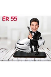 Özcan Tasarım Kişiye Özel Ahşap Biblo - Araba Kullanan Erkek Karikatür Biblo 22 thumbnail 1