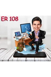 Özcan Tasarım Kişiye Özel Ahşap Biblo - Masa Başı Karikatür Biblo - Erkek Biblo 18 thumbnail 1