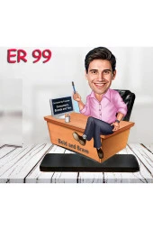 Özcan Tasarım Kişiye Özel Ahşap Biblo - Masa Başı Karikatür Biblo - Erkek Biblo 9 thumbnail 1