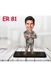 Özcan Tasarım Kişiye Özel Ahşap Biblo - Erkek Asker Karikatür Biblo 6 thumbnail 1