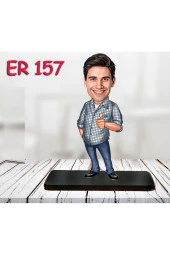 Özcan Tasarım Kişiye Özel Ahşap Biblo - Erkek Karikatür Biblo - Erkek Biblo 22 thumbnail 1