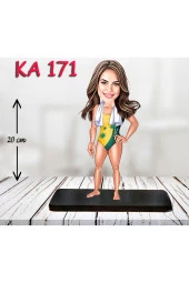 Özcan Tasarım Kişiye Özel Ahşap Biblo - Sporcu Kadın Karikatür Biblo - Sporcu Biblo 13 thumbnail 1