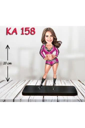 Özcan Tasarım Kişiye Özel Ahşap Biblo - Süslü Kadın Karikatür Biblo 24 thumbnail 1