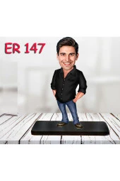 Özcan Tasarım Kişiye Özel Ahşap Biblo - Erkek Karikatür Biblo - Erkek Biblo 12 thumbnail 1