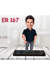 Özcan Tasarım Kişiye Özel Ahşap Biblo - Erkek Karikatür Biblo - Erkek Biblo 32 thumbnail 1