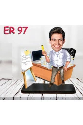 Özcan Tasarım Kişiye Özel Ahşap Biblo - Masa Başı Karikatür Biblo - Erkek Biblo 7 thumbnail 1