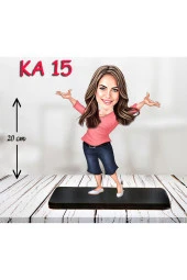 Özcan Tasarım Kişiye Özel Ahşap Biblo - Kadın Karikatür Biblo - Kadın Biblo 4 thumbnail 1