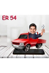 Özcan Tasarım Kişiye Özel Ahşap Biblo - Araba Kullanan Erkek Karikatür Biblo 21 thumbnail 1