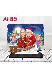 Özcan Tasarım Kişiye Özel Ahşap Biblo - Aile Karikatür Biblo - 4 Kişilik Aile Biblo 38 thumbnail 1