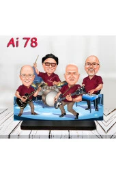 Özcan Tasarım Kişiye Özel Ahşap Biblo - Aile Karikatür Biblo - 4 Kişilik Aile Biblo 35 thumbnail 1