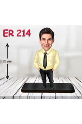 Özcan Tasarım Kişiye Özel Ahşap Biblo - Takım Elbiseli Erkek Karikatür Biblo 4 thumbnail 1