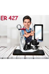 Özcan Tasarım Kişiye Özel Ahşap Biblo - Erkek Meslek Karikatür Biblo 67 thumbnail 1