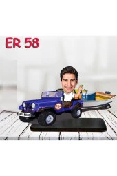 Özcan Tasarım Kişiye Özel Ahşap Biblo - Araba Kullanan Erkek Karikatür Biblo 25 thumbnail 1